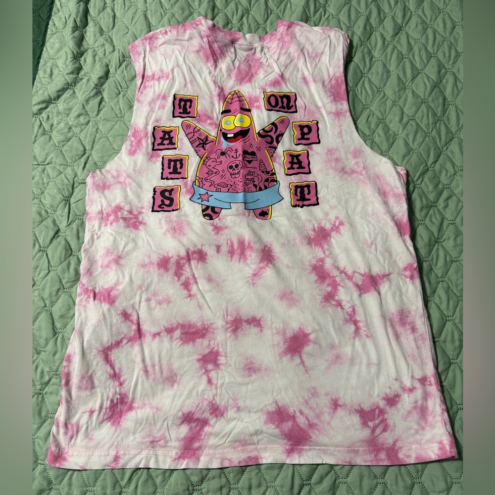 H&M Pink and White Tie-Dye Sleeveless Shirt